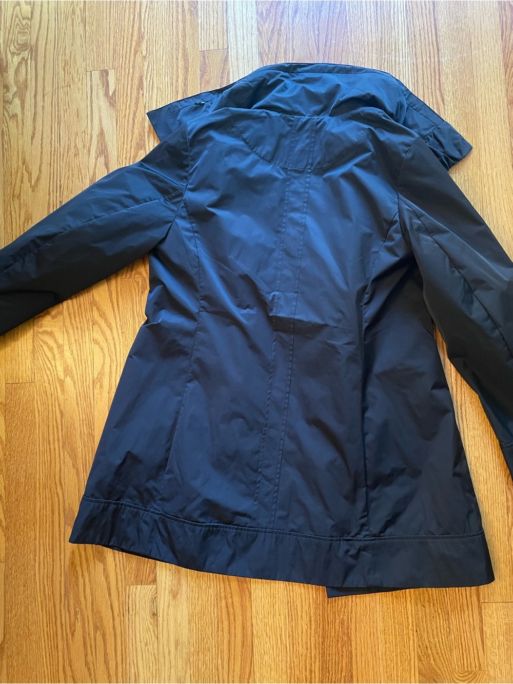 RAINFOREST Black Ruffle-Front Trench Coat - Picture 5 of 6